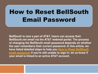 BellSouth Email Password Reset Number  1-833-836-0944