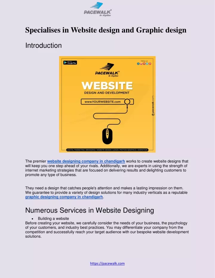 specialises in website design and graphic design