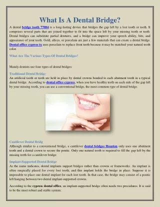 What Is A Dental Bridge?