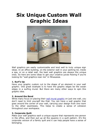 Six Unique Custom Wall Graphic Ideas
