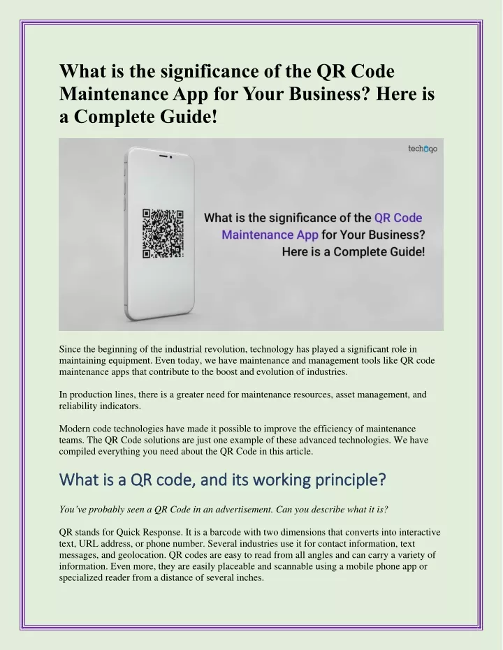 what is the significance of the qr code