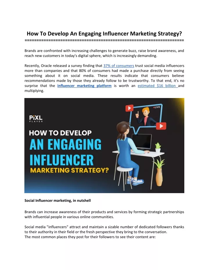 how to develop an engaging influencer marketing