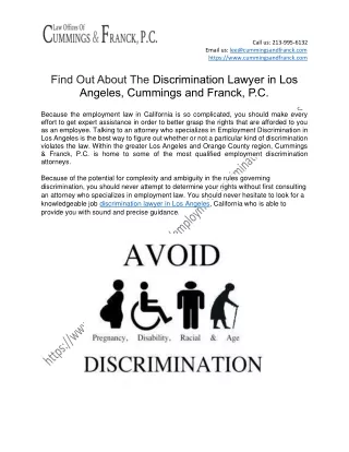 Find Out About The Discrimination Lawyer in Los Angeles