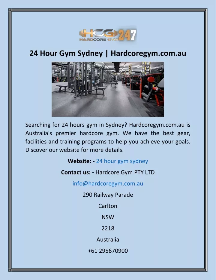 24 hour gym sydney hardcoregym com au