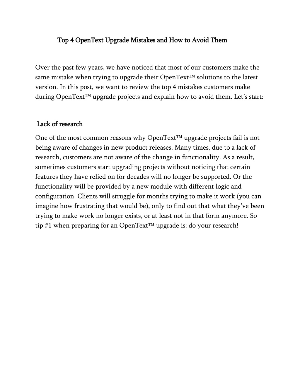 Opentext Upgrade PPT - Top 4 OpenText Upgrade Mistakes and How to Avoid Them PowerPoint ...