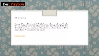 Call Boy Service   Desiplayboys.in