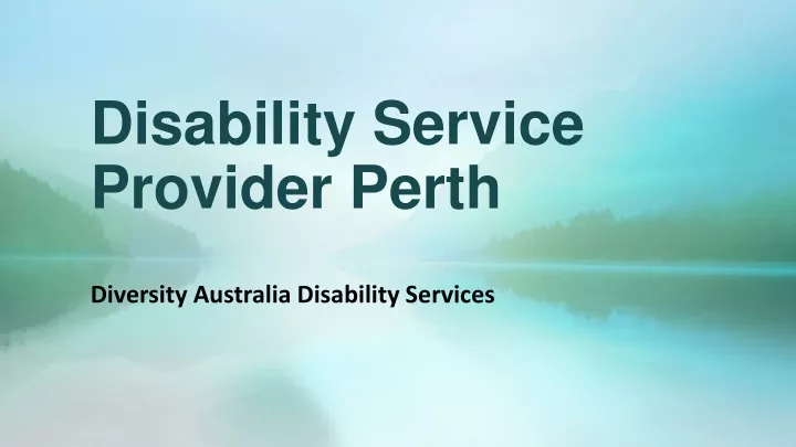 disability service provider perth