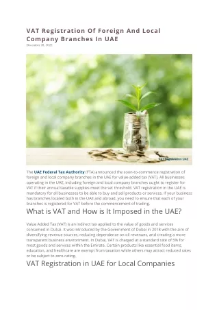 vat registration of foreign and local company
