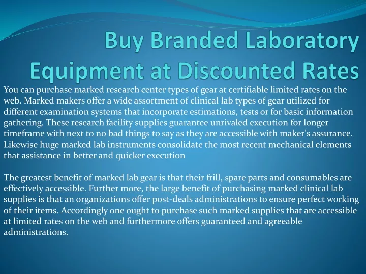 buy branded laboratory equipment at discounted rates