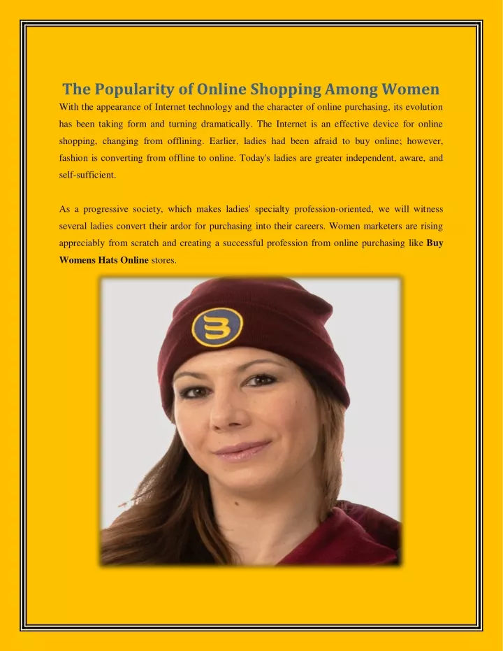 the popularity of online shopping among women