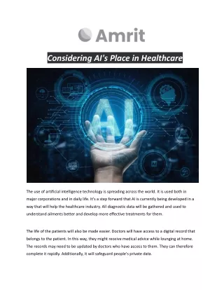 considering ai s place in healthcare