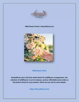 Wild Flower Florist | Honestfloral.com