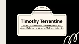Timothy Terrentine - Provides Consultation in Leadership