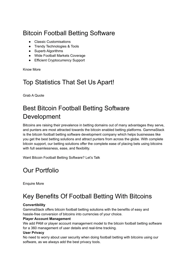 bitcoin football betting software