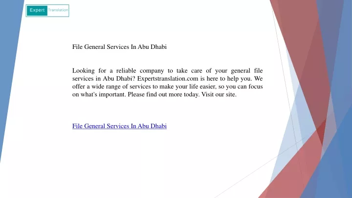 file general services in abu dhabi looking