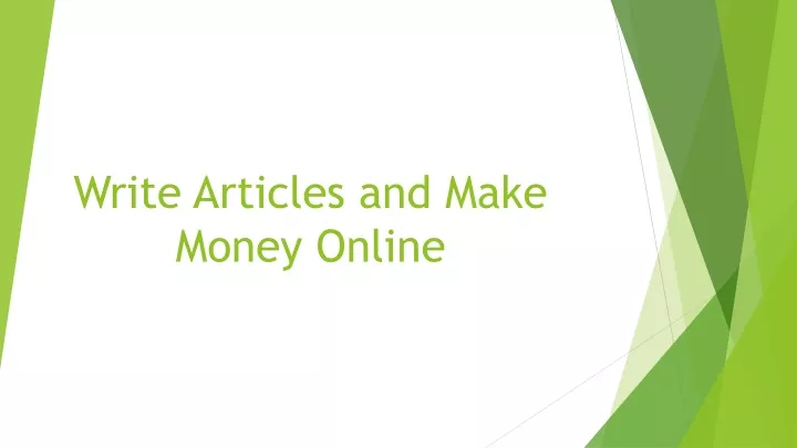write articles and make money online