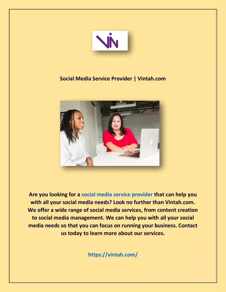 social media service provider vintah com