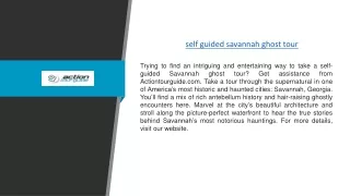 self guided savannah ghost tour | Actiontourguide.com