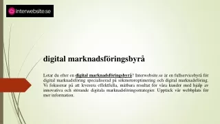 digital marknadsf ringsbyr