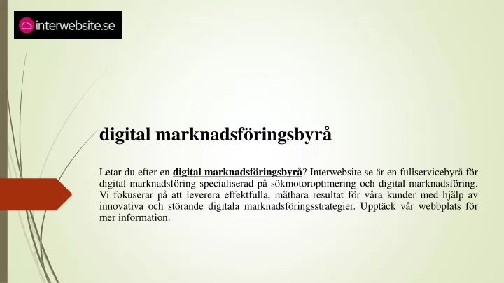 digital marknadsf ringsbyr