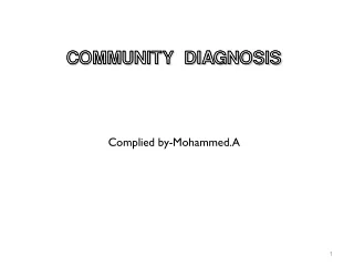 community diagnosis community diagnosis