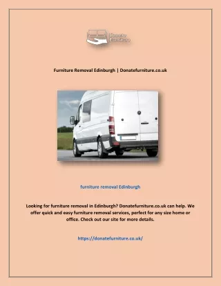 Furniture Removal Edinburgh | Donatefurniture.co.uk