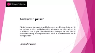 hemsidor priser