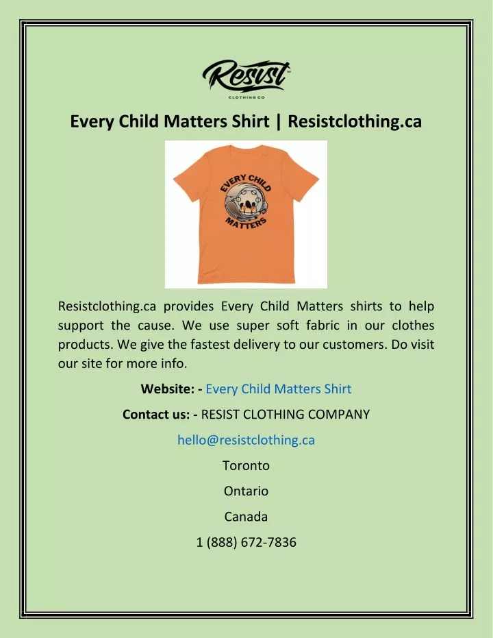 every child matters shirt resistclothing ca