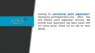 looking for commercial yacht registration