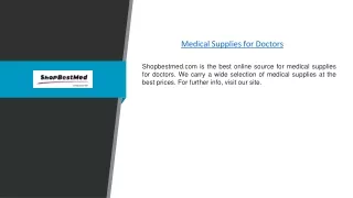 Medical Supplies for Doctors | Shopbestmed.com