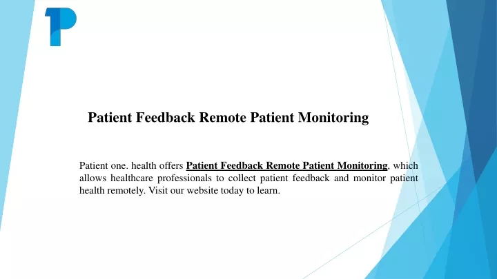 patient feedback remote patient monitoring
