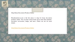 Shop Home Decoration Products Online  Brisahomedecor.com