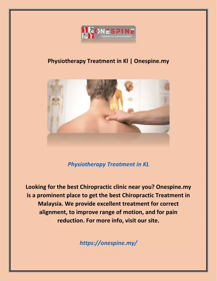 physiotherapy treatment in kl onespine my