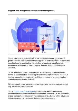 Supply Chain Management vs Operations Management