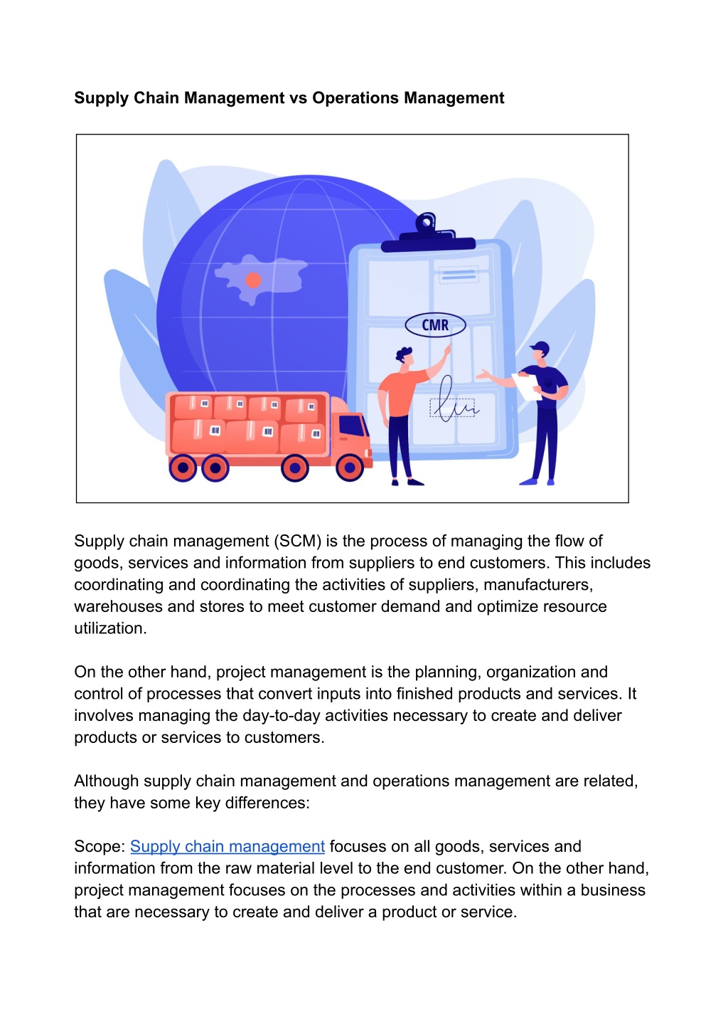 PPT - Supply Chain Management vs Operations Management PowerPoint ...