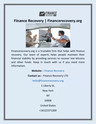 Finance Recovery  Financerecovery.org