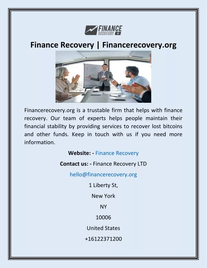 finance recovery financerecovery org