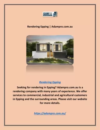 rendering epping adampro com au