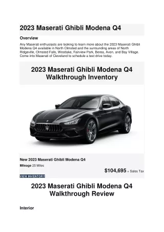 2023 Maserati Ghibli Modena Q4