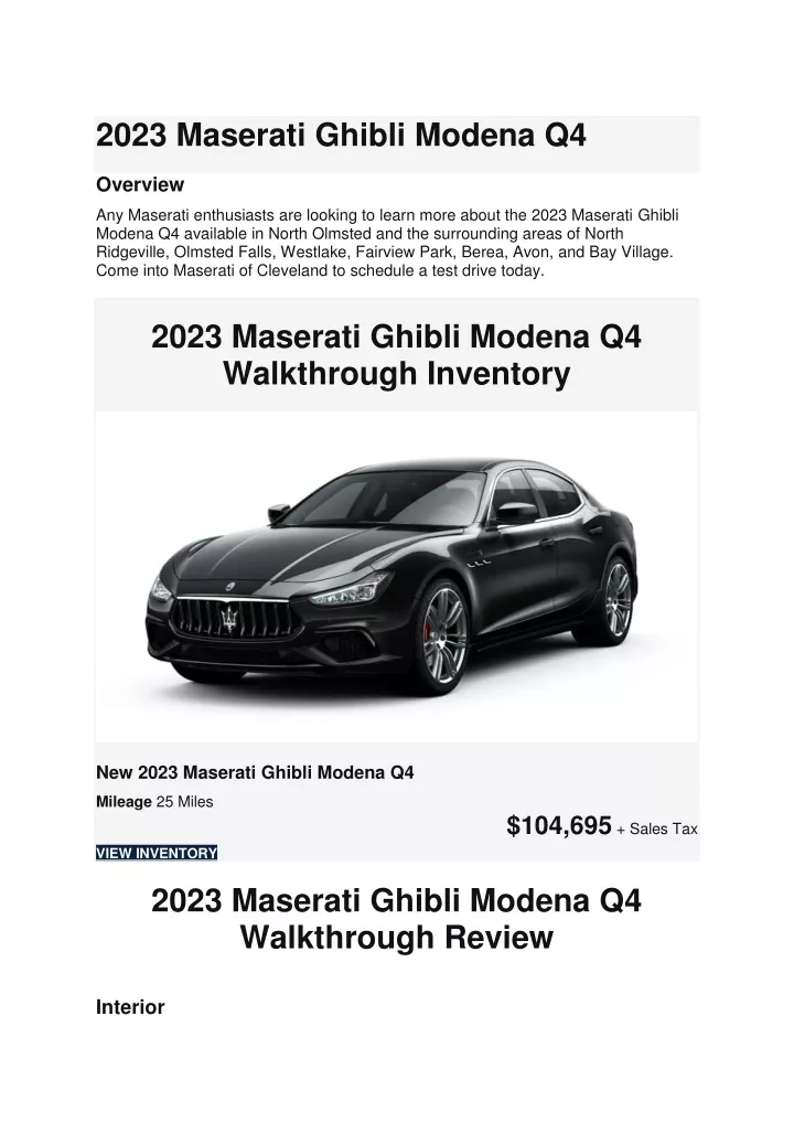 2023 maserati ghibli modena q4