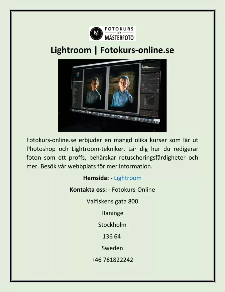 lightroom fotokurs online se