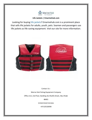 Life Jackets Emarinehub.com