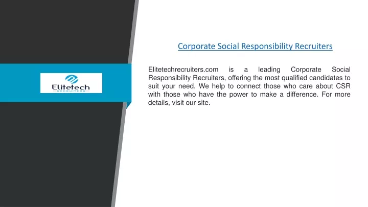 corporate social responsibility recruiters