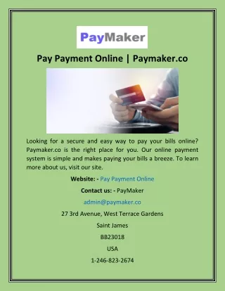 Pay Payment Online  Paymaker.co