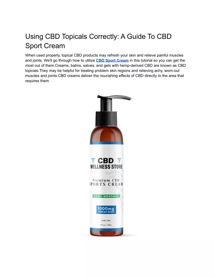 using cbd topicals correctly a guide to cbd sport