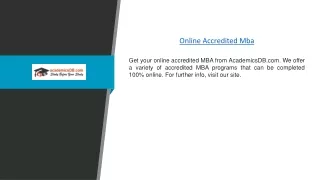 Online Accredited Mba | Academicsdb.com