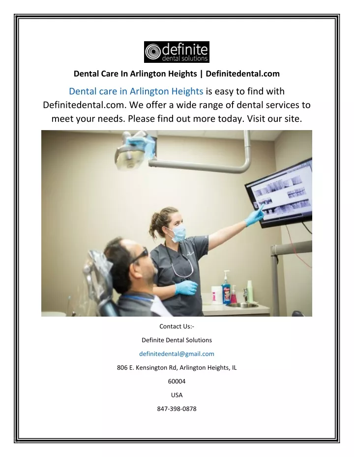 dental care in arlington heights definitedental
