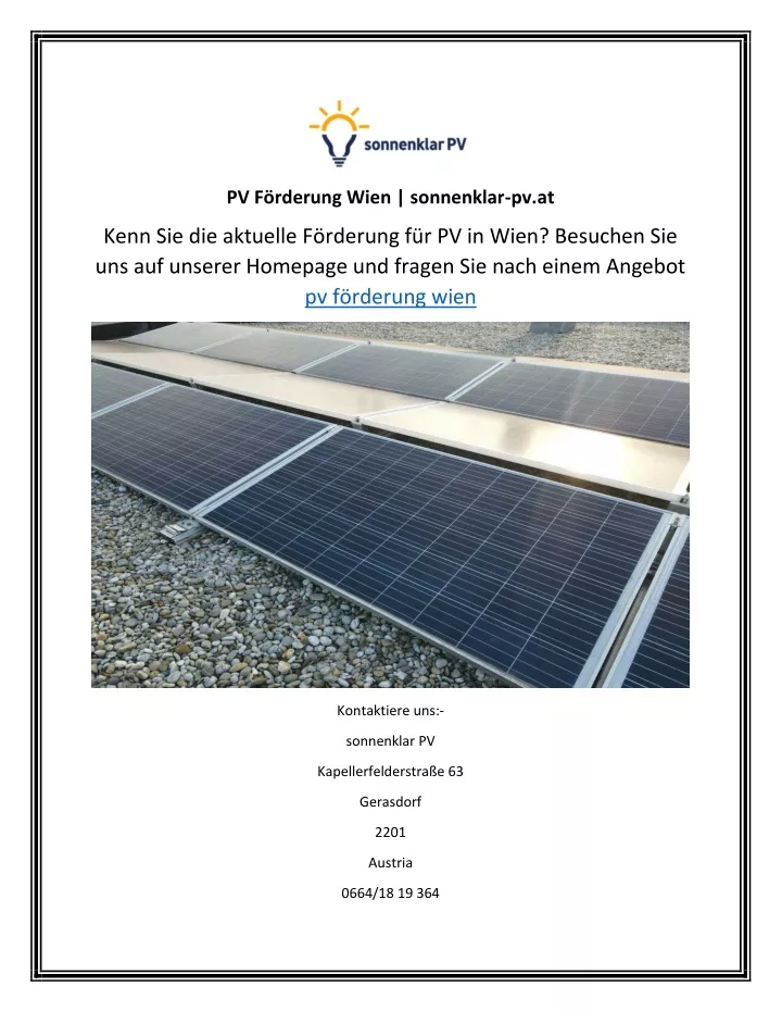 pv f rderung wien sonnenklar pv at