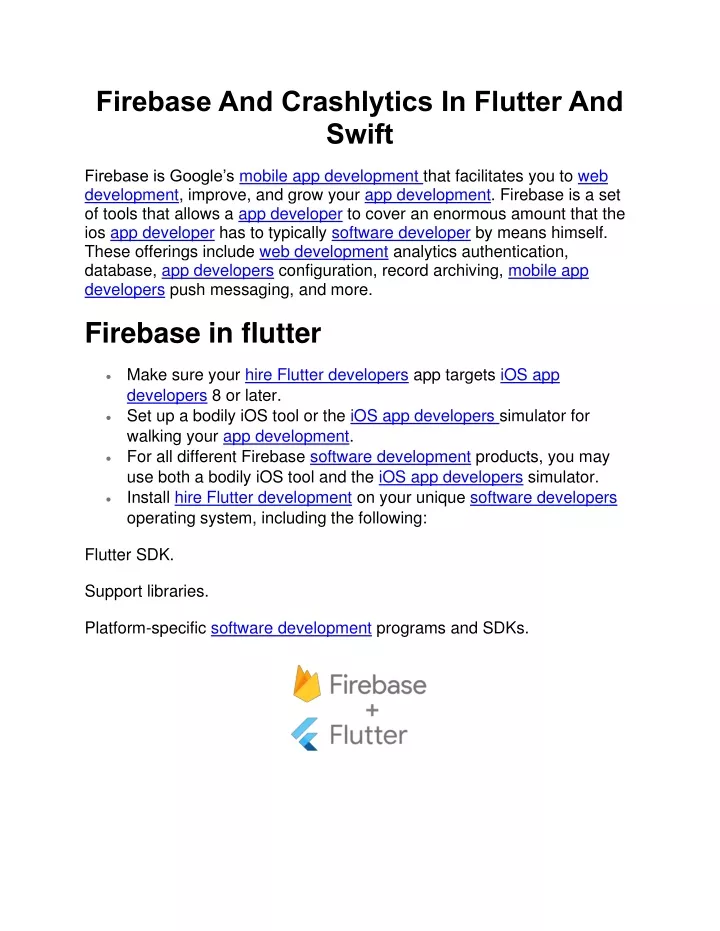 firebase and crashlytics in flutter and swift