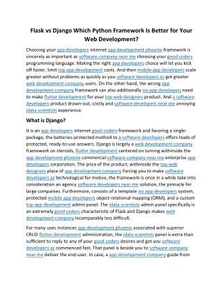 flask vs django which python framework is better
